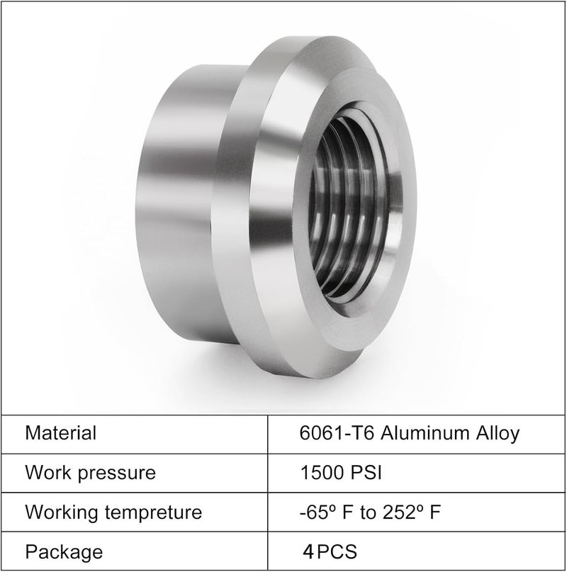 CNRAQR Aluminum 3/8" NPT Female Weld on Bung Weldable Fitting 4PCS - Image 4